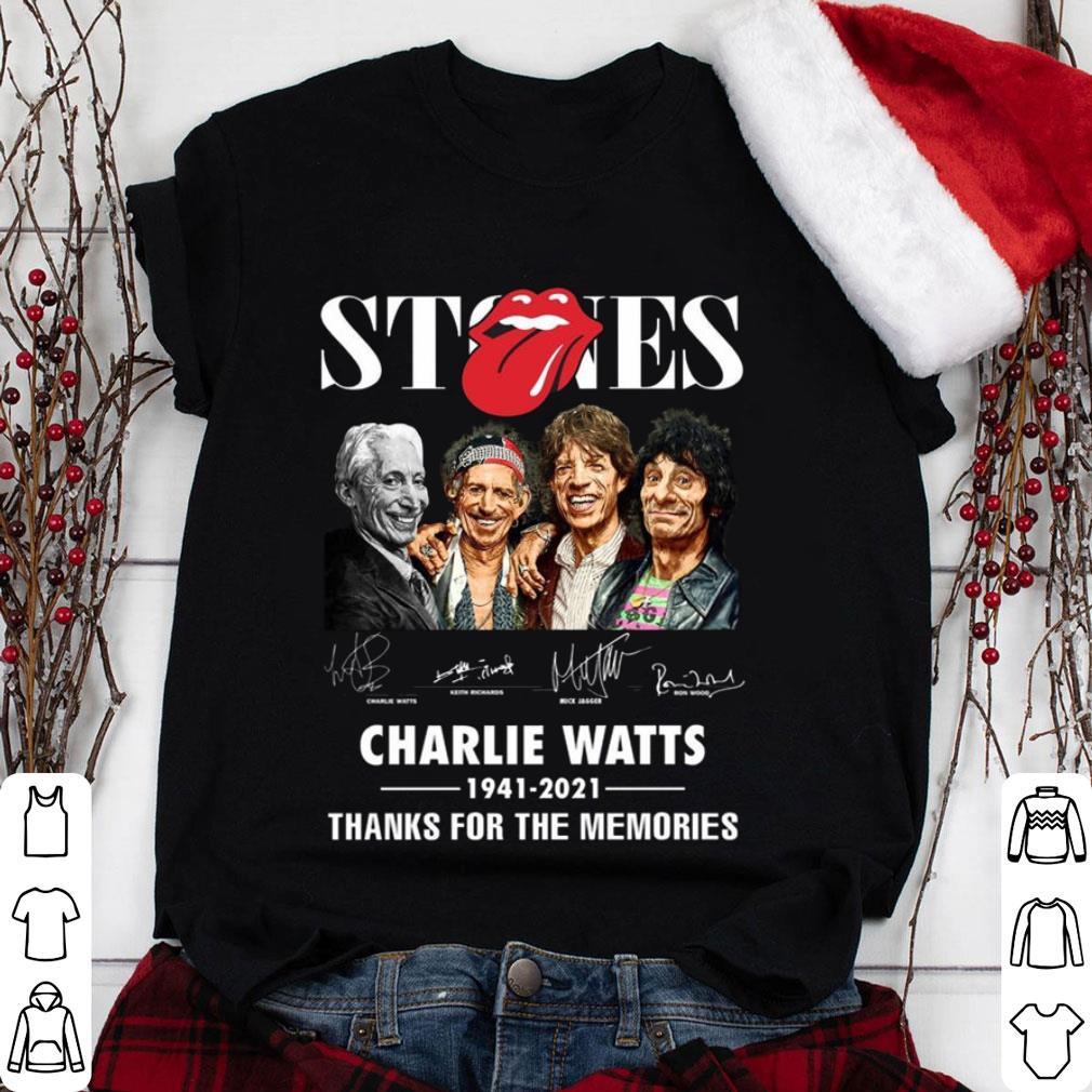 Premium Rest In Peace Charlie Watts 1941-2021 Stones Band Signatures Thanks For The Memories Shirt 1 Rest In Peace Charlie Watts 1941-2021 Stones Band Signatures Thanks For The Memories Shirt