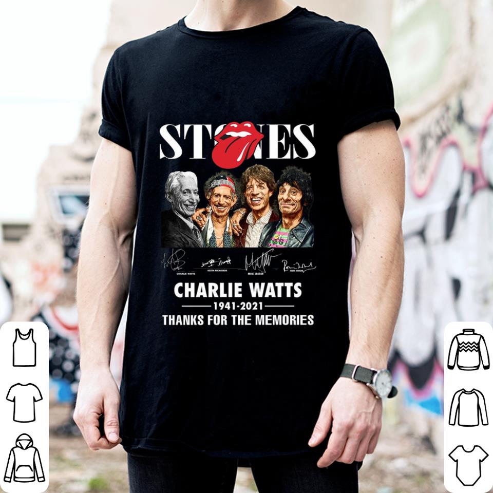 Premium Rest In Peace Charlie Watts 1941-2021 Stones Band Signatures Thanks For The Memories Shirt 2 Rest In Peace Charlie Watts 1941-2021 Stones Band Signatures Thanks For The Memories Shirt