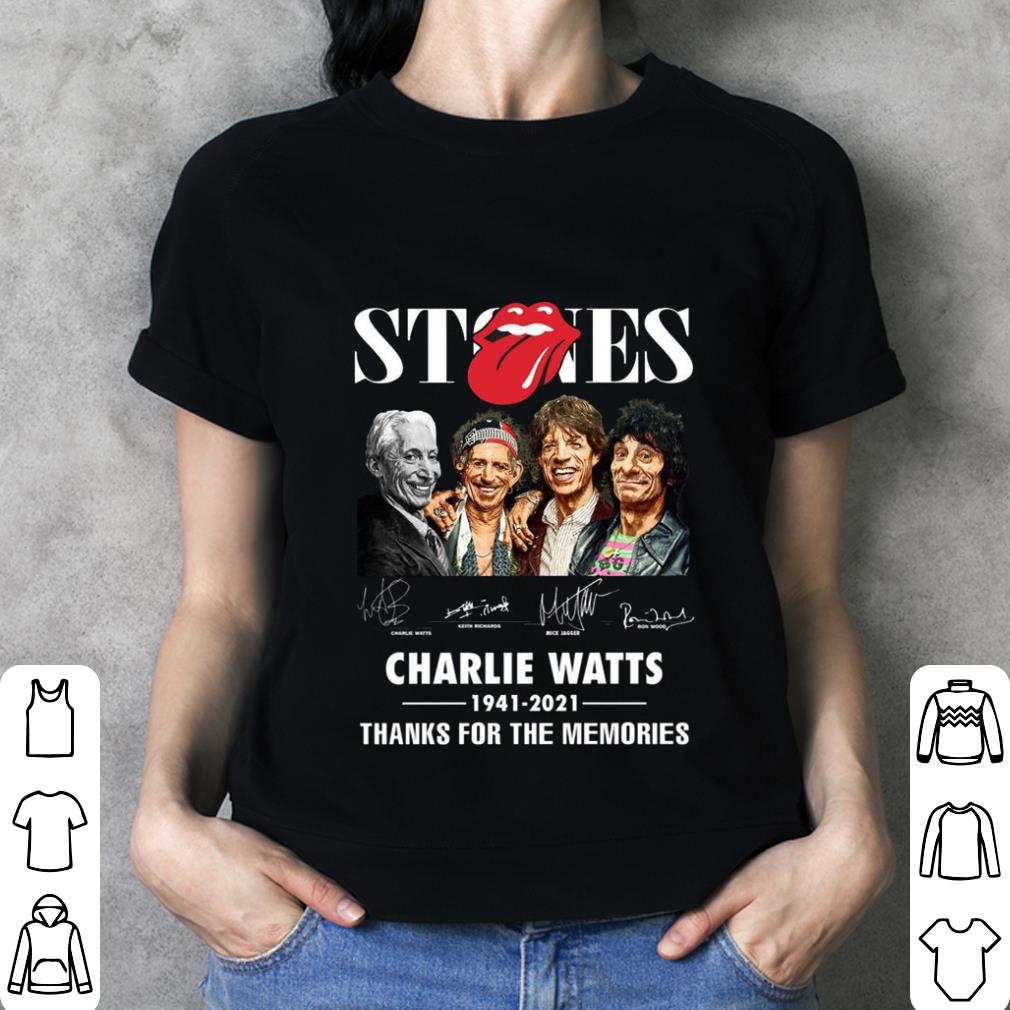 Premium Rest In Peace Charlie Watts 1941-2021 Stones Band Signatures Thanks For The Memories Shirt 3 Rest In Peace Charlie Watts 1941-2021 Stones Band Signatures Thanks For The Memories Shirt