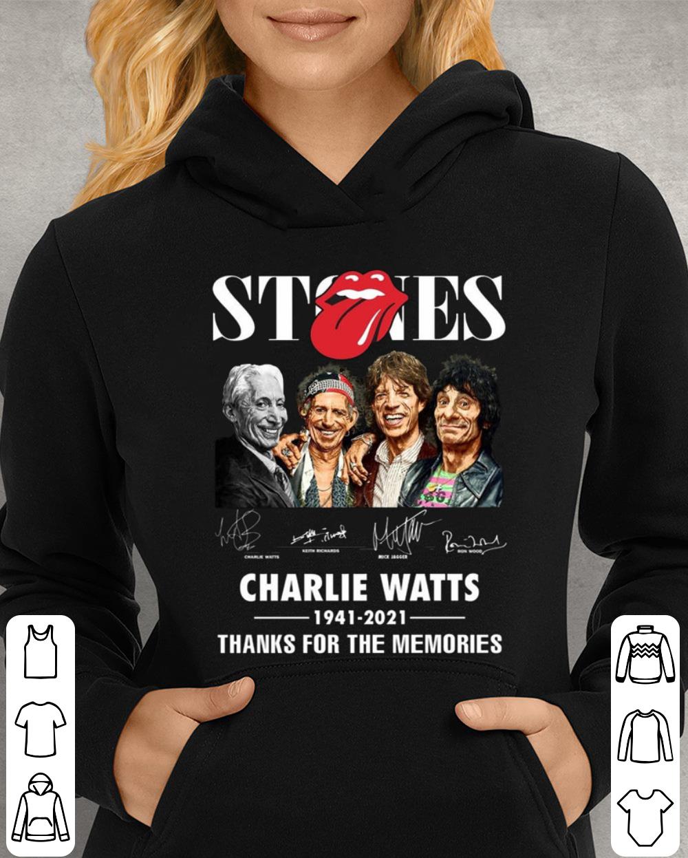 Premium Rest In Peace Charlie Watts 1941-2021 Stones Band Signatures Thanks For The Memories Shirt 4 Rest In Peace Charlie Watts 1941-2021 Stones Band Signatures Thanks For The Memories Shirt