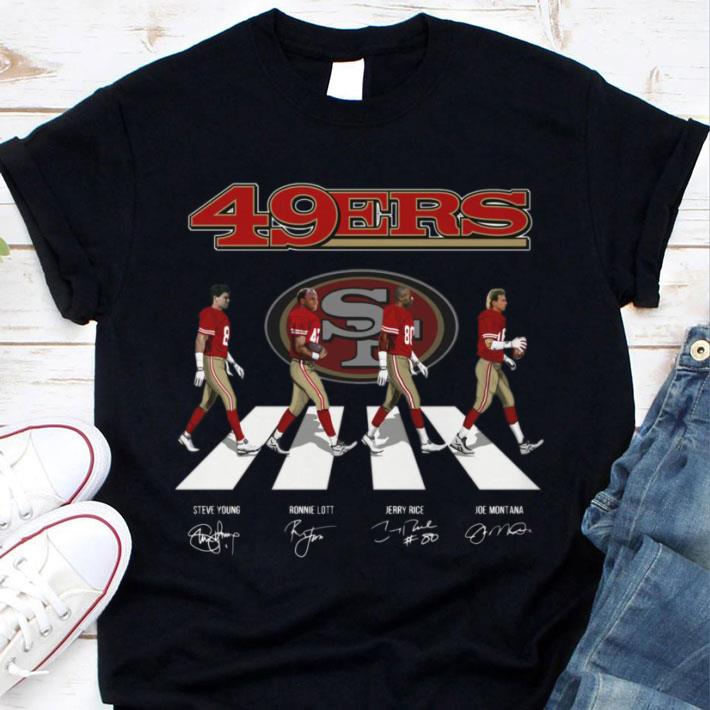 Best San Francisco 49ers Abbey Road Signatures Shirt, Steve Young, Ronnie Lott, Jerry Rice, Joe Montana