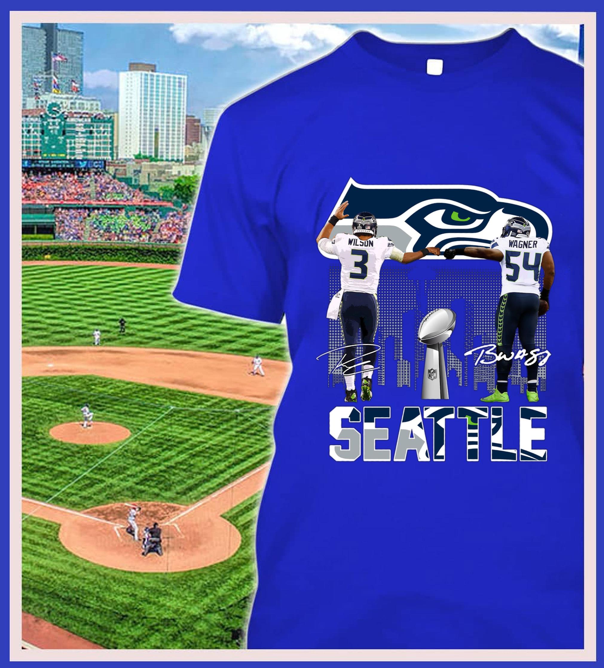 Premium Seattle Seahawks Russell Wilson Bobby Wagner Signatures Shirt 2 Seattle Seahawks Russell Wilson Bobby Wagner Signatures Shirt