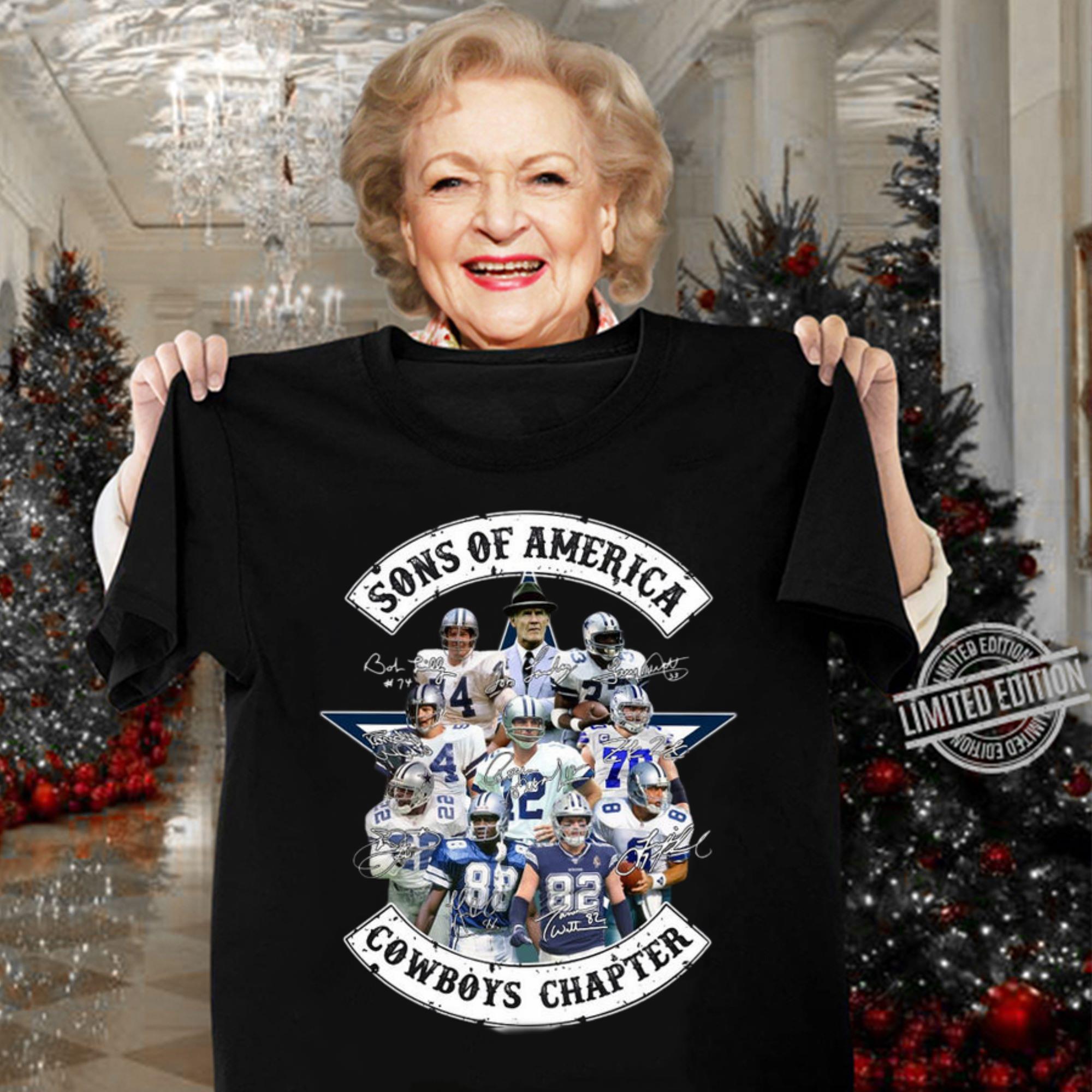 Official Sons of America Cowboys Chapter Dallas Cowboys Signatures Shirt 3 Sons of America Cowboys Chapter Dallas Cowboys Signatures Shirt