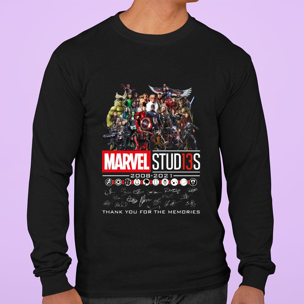 Best Stan Lee Avengers Marvel Stud13s 13th anniversary 2008-2021 signatures thank memories shirt 3 Stan Lee Avengers Marvel Stud13s 13th anniversary 2008-2021 signatures thank memories shirt