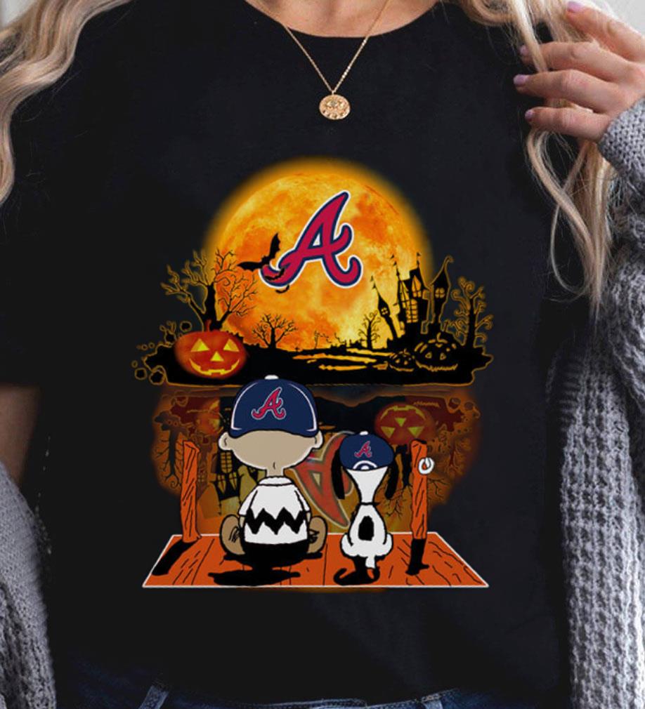 Funny The Peanuts Charlie Brown Snoopy Atlanta Braves Halloween Shirt 2 The Peanuts Charlie Brown Snoopy Atlanta Braves Halloween Shirt