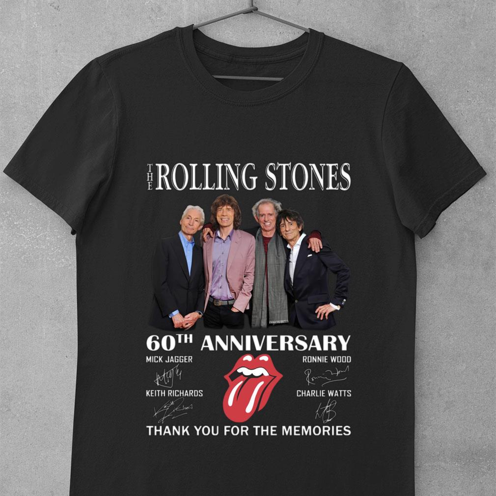 Official The Rolling Stones 60th anniversary RIP Charlie Watts Thank You For The Memories Signatures Shirt