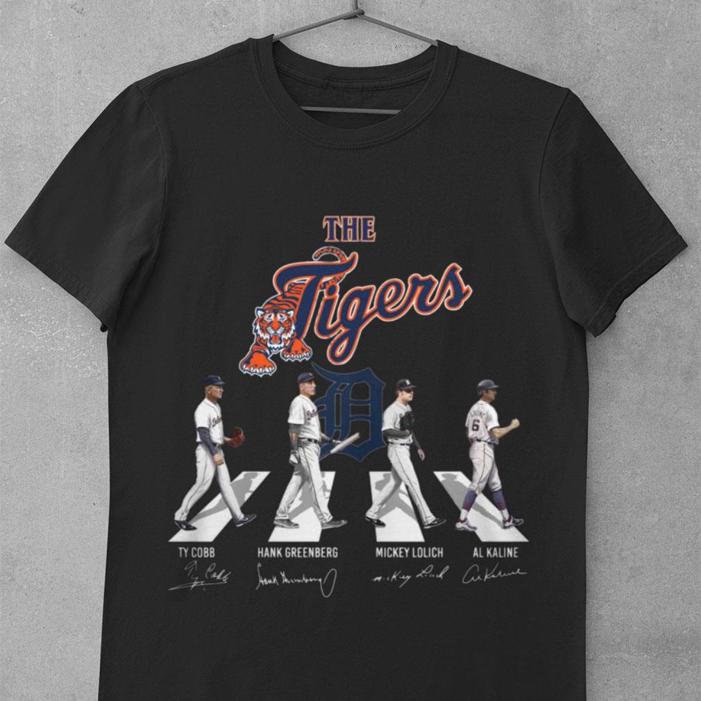Official The Tigers Abbey Road Detroit Tigers Signatures Shirt, Ty Cobb, Hank Greenberg, Mickey Lolich, Al Kaline 1 The Tigers Abbey Road Detroit Tigers Signatures Shirt, Ty Cobb, Hank Greenberg, Mickey Lolich, Al Kaline