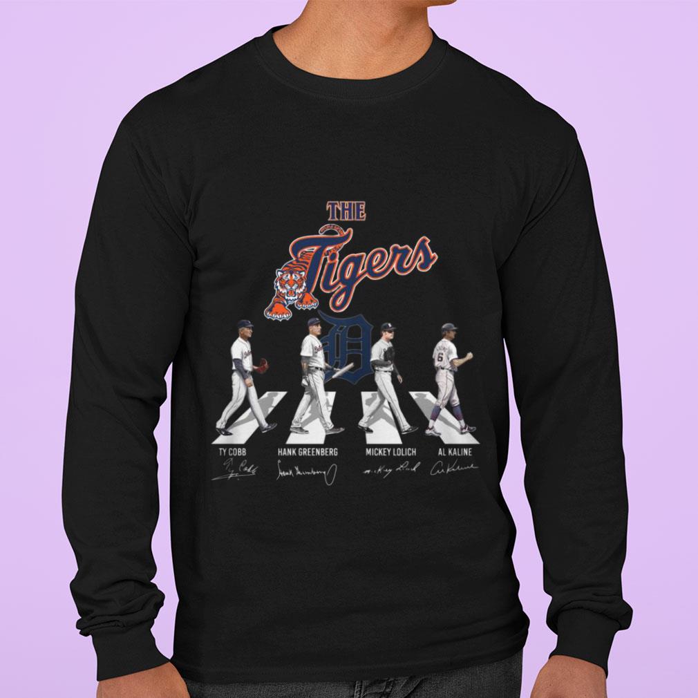 Official The Tigers Abbey Road Detroit Tigers Signatures Shirt, Ty Cobb, Hank Greenberg, Mickey Lolich, Al Kaline 3 The Tigers Abbey Road Detroit Tigers Signatures Shirt, Ty Cobb, Hank Greenberg, Mickey Lolich, Al Kaline