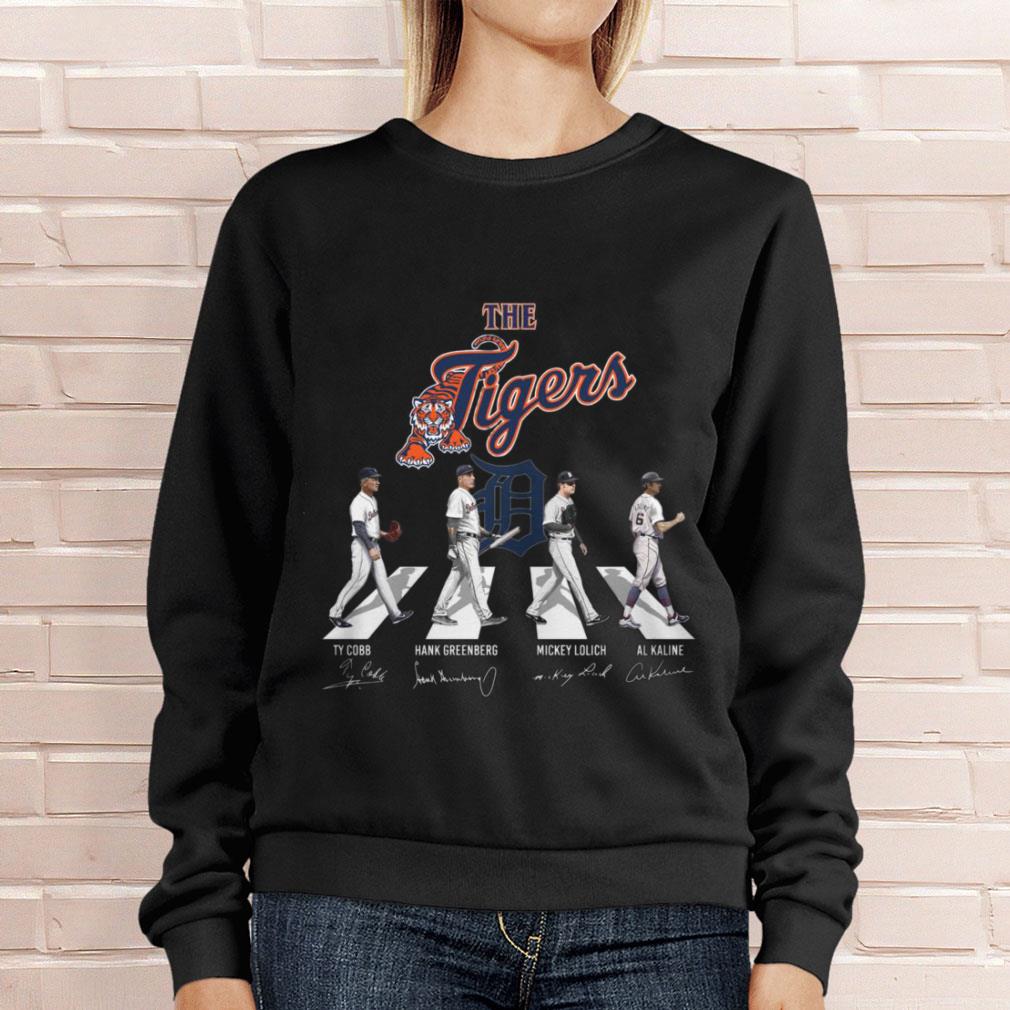 Official The Tigers Abbey Road Detroit Tigers Signatures Shirt, Ty Cobb, Hank Greenberg, Mickey Lolich, Al Kaline 4 The Tigers Abbey Road Detroit Tigers Signatures Shirt, Ty Cobb, Hank Greenberg, Mickey Lolich, Al Kaline