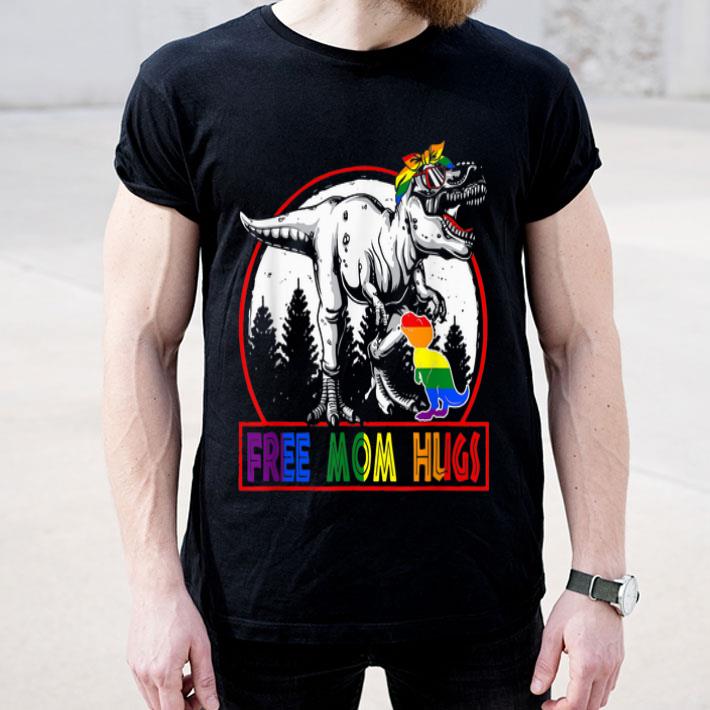 Free Mom Hugs LGBT Mom Saurus Rainbow Shirt 4 - Free Mom Hugs - LGBT Mom Saurus Rainbow Shirt