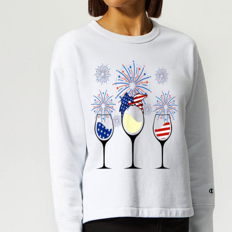 Red White Blue Wine Glasses Firework 4th Of July Shirt 4 - Red White Blue Wine Glasses Firework 4th Of July Shirt