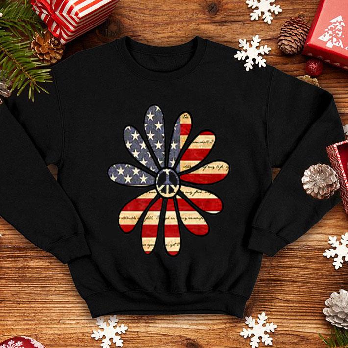 American Flag Hippie Flower With Peace Sign Center shirt American Flag Hippie Flower With Peace Sign Center shirt 4 - American Flag Hippie Flower With Peace Sign Center shirt