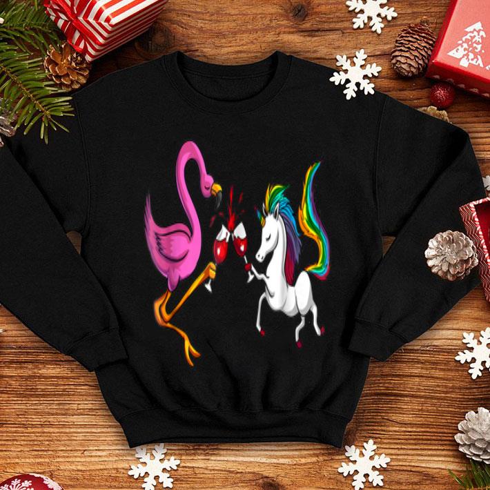 Cute Unicorn And Flamingo Bird Rainbow Wine Party shirt 4 - Cute Unicorn And Flamingo Bird Rainbow Wine Party shirt