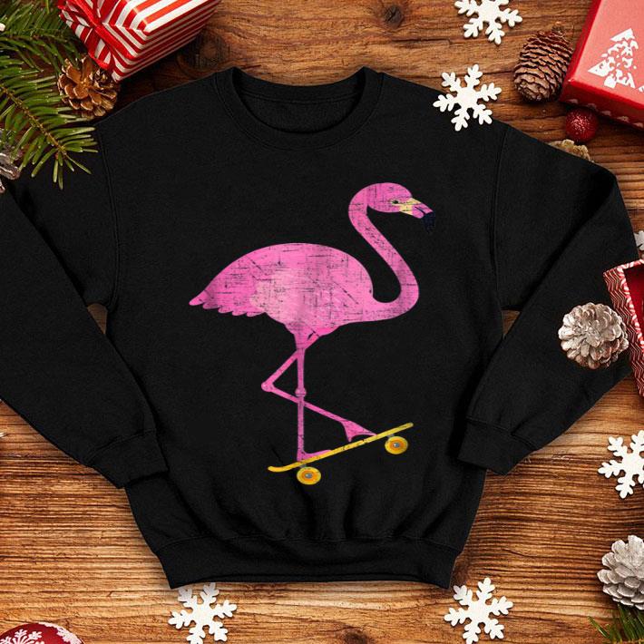 Flamingo On Skateboard Retro Illustration shirt Flamingo On Skateboard Retro Illustration shirt 4 - Flamingo On Skateboard Retro Illustration shirt