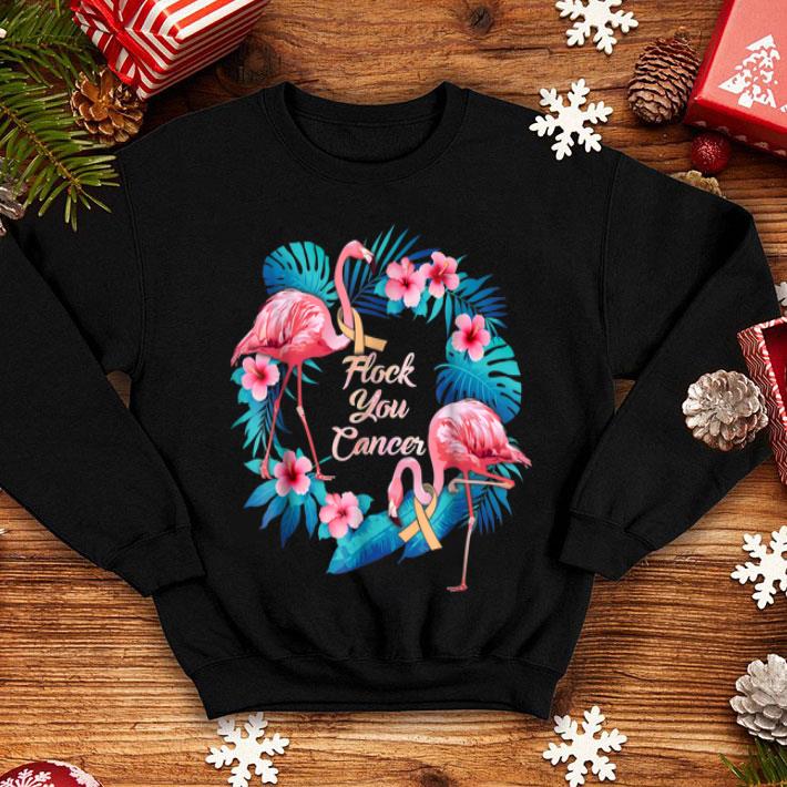 Uterine Cancer Awareness Flamingo Flock Cancer shirt 4 - Uterine Cancer Awareness Flamingo Flock Cancer shirt