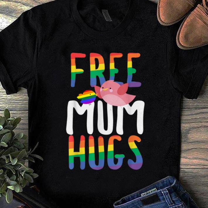 Awesome Free Mum Hugs LGBT Gay Pride Rainbow Bird Flag shirt 1 - Awesome Free Mum Hugs LGBT Gay Pride Rainbow Bird Flag shirt