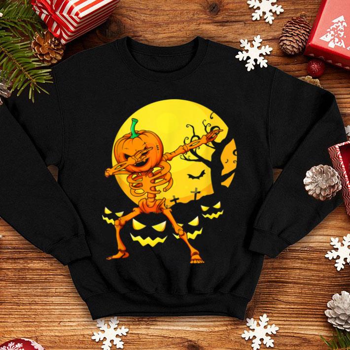 Awesome Funny Dabbing Skeleton Pumpkin Halloween Dab shirt 4 - Awesome Funny Dabbing Skeleton Pumpkin Halloween Dab shirt