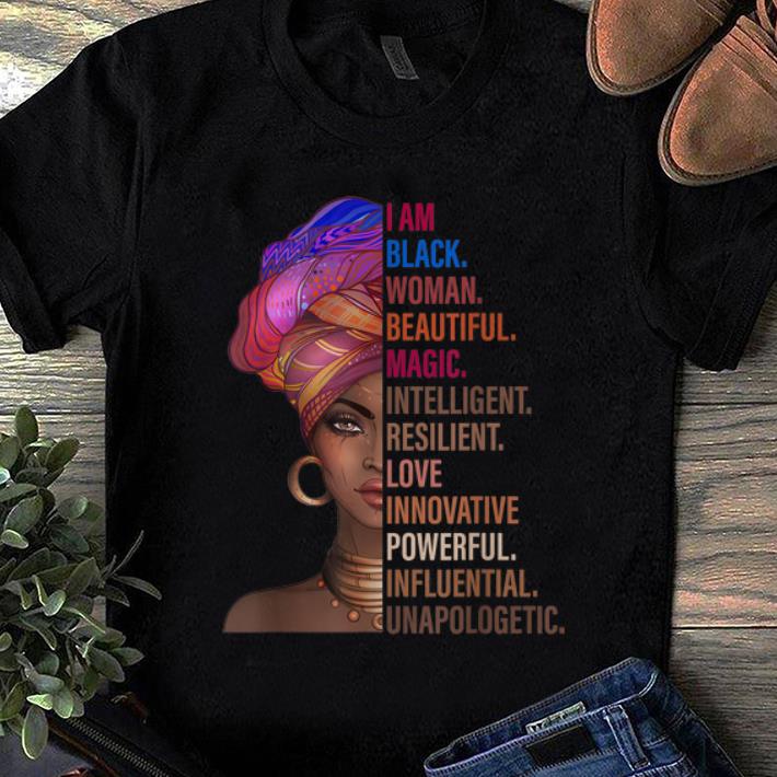 Awesome I Am Black Woman Beautiful Magic Intelligent Black History Month 2019 shirt 1 - Awesome I Am Black Woman Beautiful Magic Intelligent Black History Month 2019 shirt
