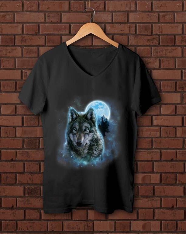 Hot Grey Wolf Hunting Ground Icy Moon Forest Galaxy shirt 1 - Hot Grey Wolf Hunting Ground Icy Moon Forest Galaxy shirt