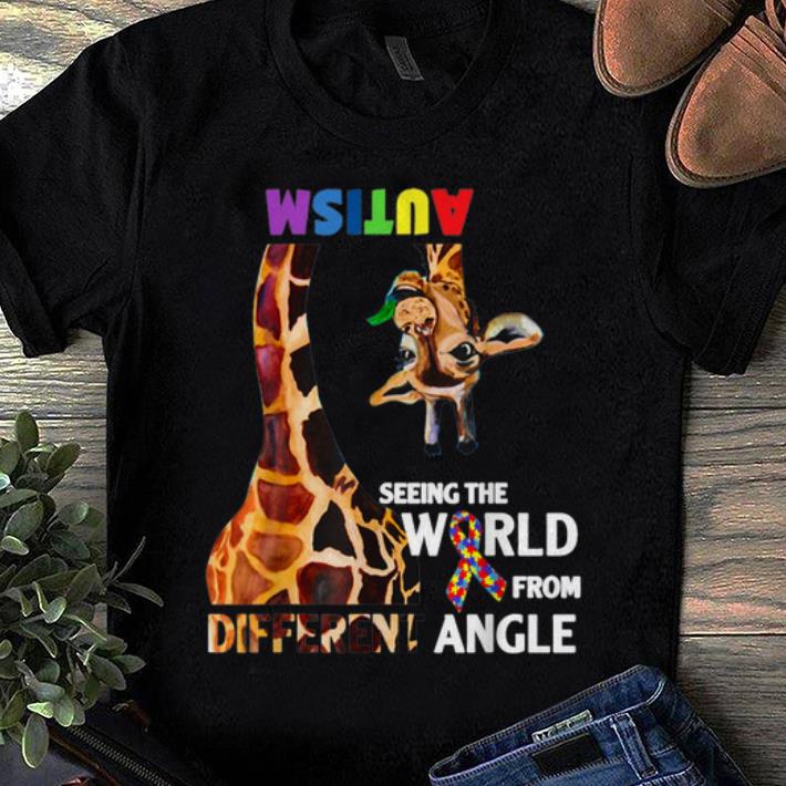 Premium Giraffe Autism Seeing The World From Different Angle Cancer Awareness shirt 1 - Premium Giraffe Autism Seeing The World From Different Angle Cancer Awareness shirt
