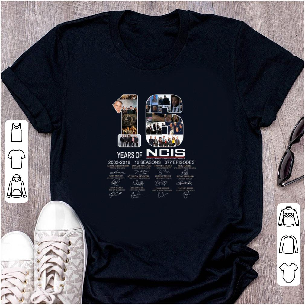 Pretty 16 Years Of NCIS 2003 2019 Signature shirt 1 - Pretty 16 Years Of NCIS 2003 - 2019 Signature shirt