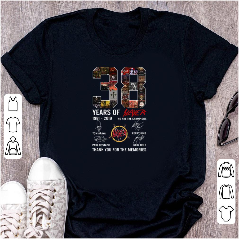 Pretty 38 Years Of Slayer 1981 2019 signature shirt 1 - Pretty 38 Years Of Slayer 1981-2019 signature shirt