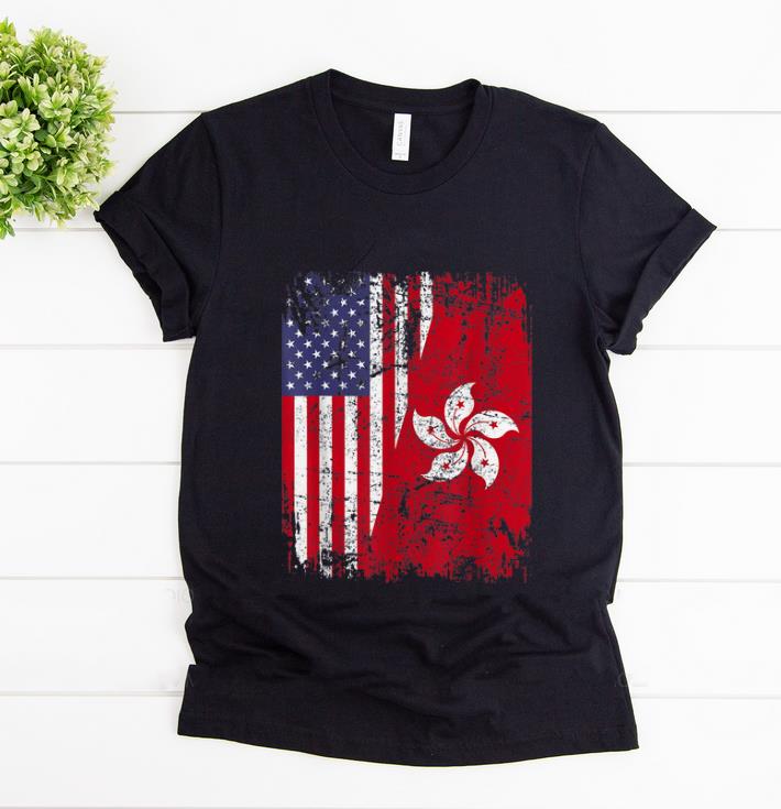 Pretty Hong Kong Half American Flag shirt 1 - Pretty Hong Kong Half American Flag shirt