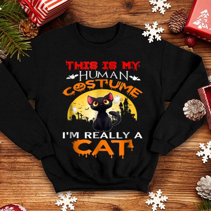 Funny This is my HUMAN COSTUME I'm Really a CAT Halloween shirt Funny This is my HUMAN COSTUME I m Really a CAT Halloween shirt 4 - Funny This is my HUMAN COSTUME I'm Really a CAT Halloween shirt