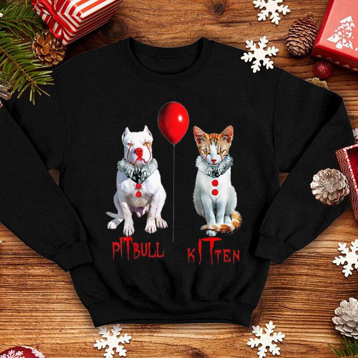 Original Clown Kitten Cat And Pitbull Dog Horror Halloween shirt 4 - Original Clown Kitten Cat And Pitbull Dog Horror Halloween shirt