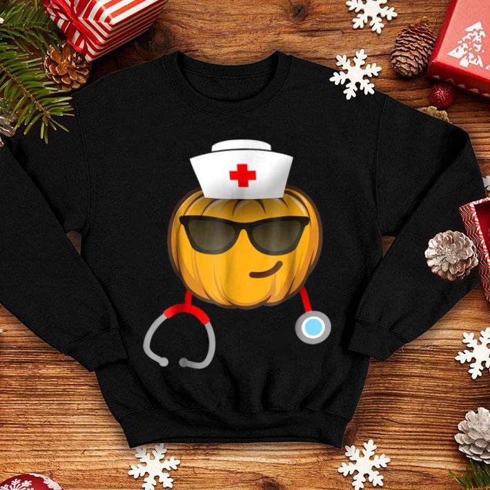 Awesome Nurse Halloween Emoji smiling face with sunglasses shirt 4 - Awesome Nurse Halloween Emoji smiling face with sunglasses shirt