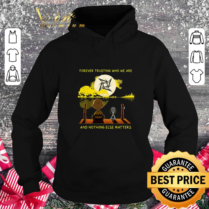 Awesome Snoopy Charlie Brown forever trusting who we are Metallica logo shirt 4 1 - Awesome Snoopy Charlie Brown forever trusting who we are Metallica logo shirt