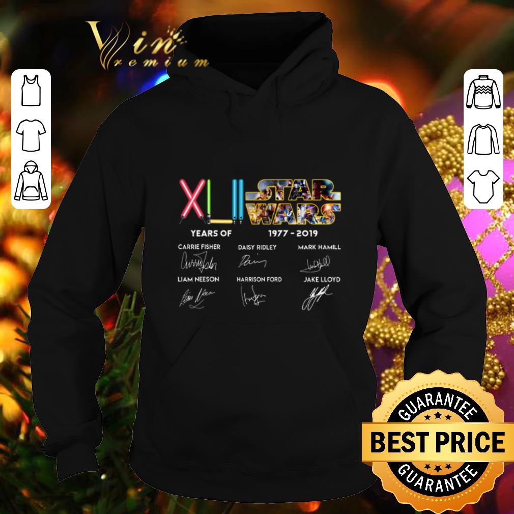 Official XLII 42 years of Star Wars 1977 2019 signatures shirt 4 - Official XLII 42 years of Star Wars 1977-2019 signatures shirt