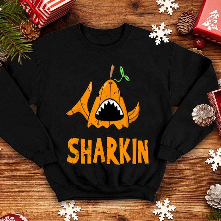 Original Cartoon Halloween Shark Sharkin Pumpkin Joke shirt 4 - Original Cartoon Halloween Shark Sharkin Pumpkin Joke shirt