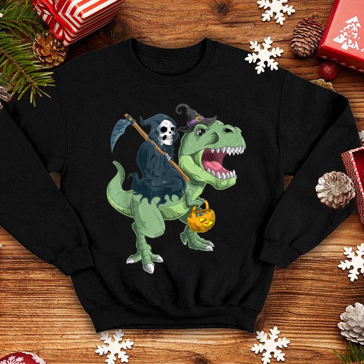 Original Grim Reaper and T-Rex Halloween shirt Original Grim Reaper and T Rex Halloween shirt 4 - Original Grim Reaper and T-Rex Halloween shirt
