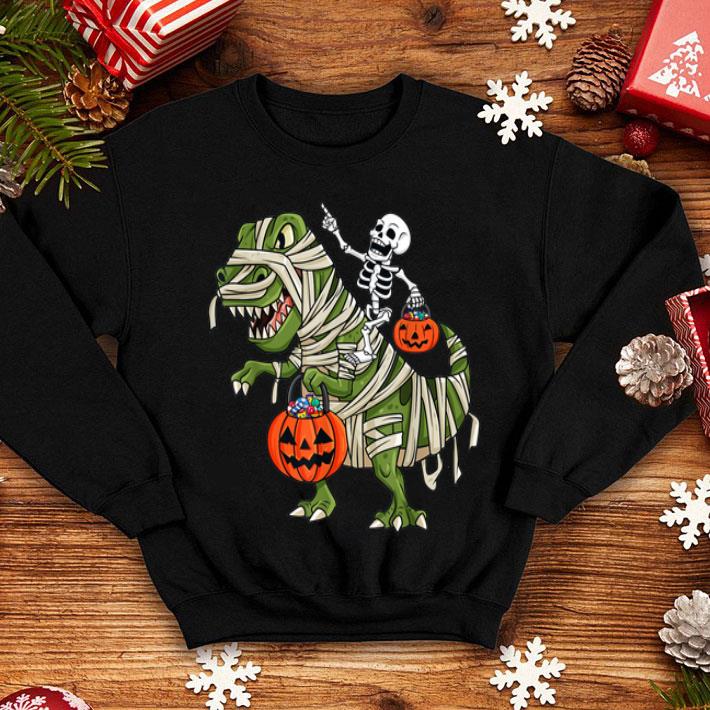 Premium Skeleton Riding T Rex Funny Halloween Boys Girls Kids shirt 4 - Premium Skeleton Riding T Rex Funny Halloween Boys Girls Kids shirt