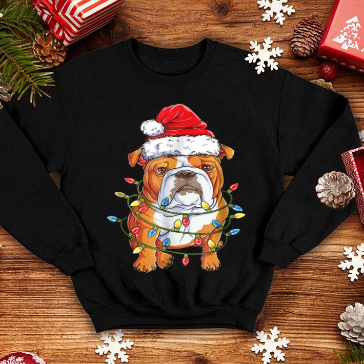 Top English Bulldog Christmas Santa Hat Xmas Lights Boys shirt Top English Bulldog Christmas Santa Hat Xmas Lights Boys shirt 4 - Top English Bulldog Christmas Santa Hat Xmas Lights Boys shirt
