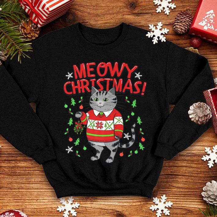 Awesome Merry Meowy Christmas Cat Funny Graphic Tee sweater Awesome Merry Meowy Christmas Cat Funny Graphic Tee sweater 4 - Awesome Merry Meowy Christmas Cat Funny Graphic Tee sweater