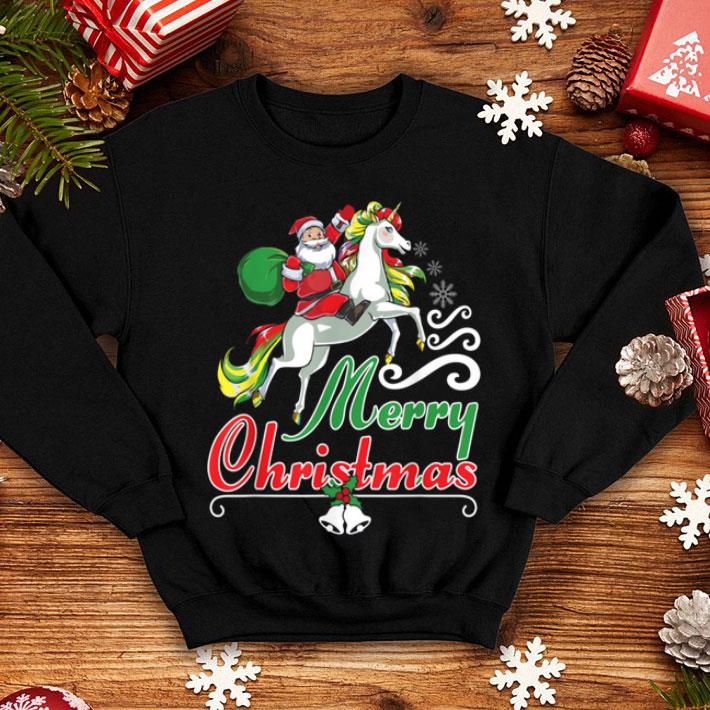 Original Merry Christmas Santa on a Unicorn Girls Kids Youth Women shirt 4 - Original Merry Christmas Santa on a Unicorn Girls, Kids, Youth, Women shirt