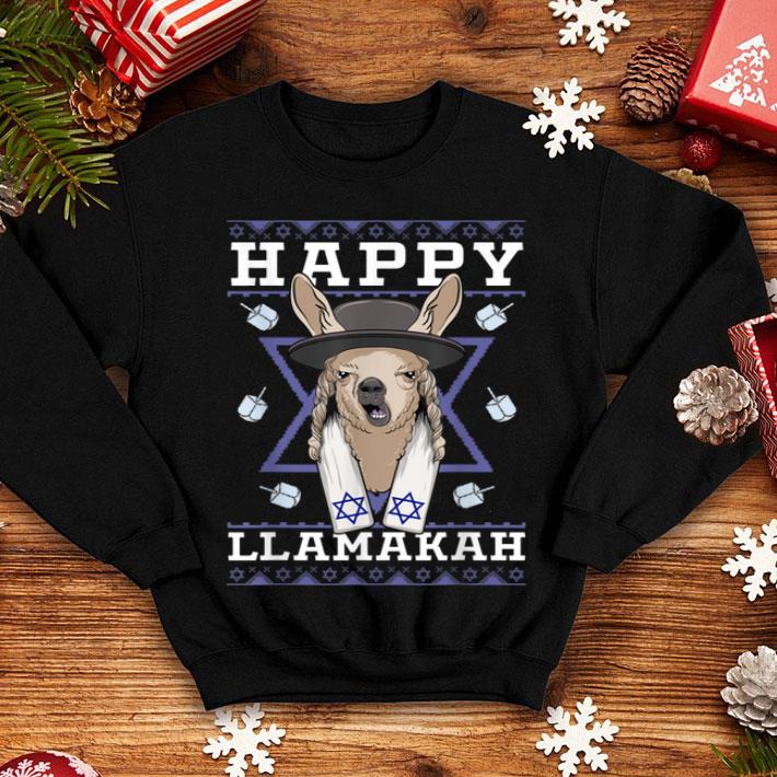 Premium Happy Llamakkah Jewish Llama Hanukkah Menorah Ugly Christmas shirt 4 - Premium Happy Llamakkah Jewish Llama Hanukkah Menorah Ugly Christmas shirt