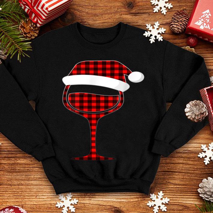 Premium Red plaid Buffalo Christmas Wine With Santa Hat Matching sweater 4 - Premium Red plaid Buffalo Christmas Wine With Santa Hat Matching sweater