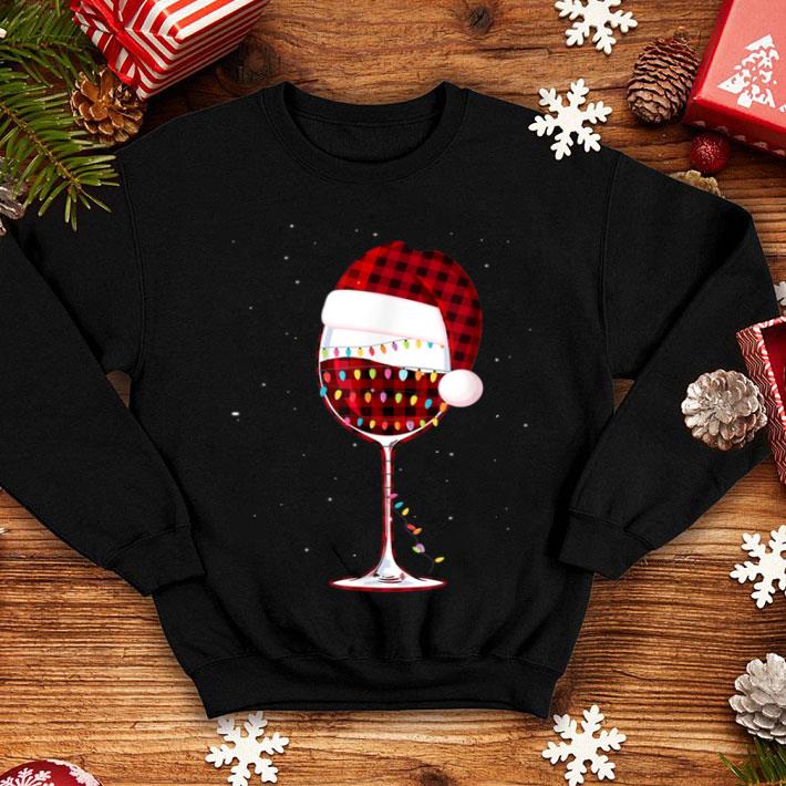 Pretty Red plaid Buffalo Christmas Hat Santa Wine Lover Gift sweater 4 - Pretty Red plaid Buffalo Christmas Hat Santa Wine Lover Gift sweater