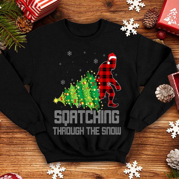 Pretty Sasquatch Bigfoot Squatching Through the Snow Christmas Tree shirt 4 - Pretty Sasquatch Bigfoot Squatching Through the Snow Christmas Tree shirt