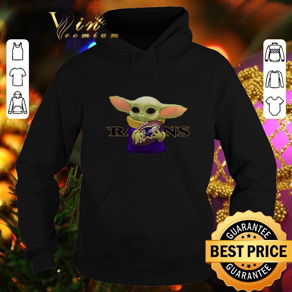 Cool Baby Yoda hug Baltimore Ravens shirt 4 - Cool Baby Yoda hug Baltimore Ravens shirt