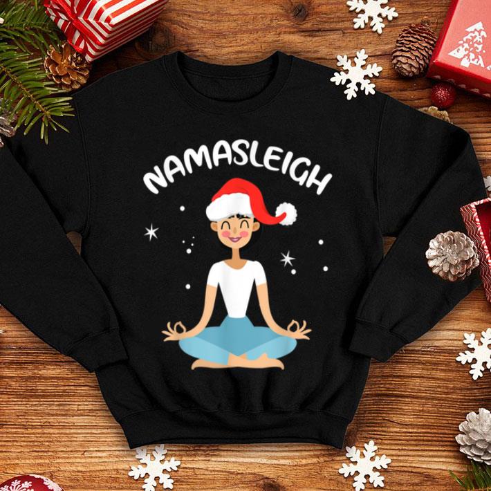 Namasleigh Yoga Pose Santa s Hat Girl Namaste Christmas Xmas sweater 4 - Namasleigh Yoga Pose Santa's Hat Girl Namaste Christmas Xmas sweater