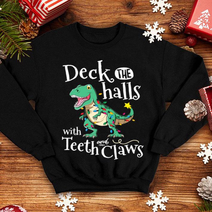Premium Deck The Halls Dinosaur Christmas T Rex Pajamas sweater 4 - Premium Deck The Halls Dinosaur Christmas T-Rex Pajamas sweater