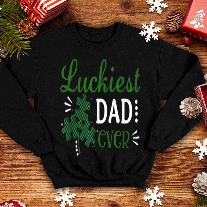 Official Mens Green Plaid Luckiest Dad Ever Autism St Patrick s Day shirt 4 - Official Mens Green Plaid Luckiest Dad Ever Autism St Patrick's Day shirt