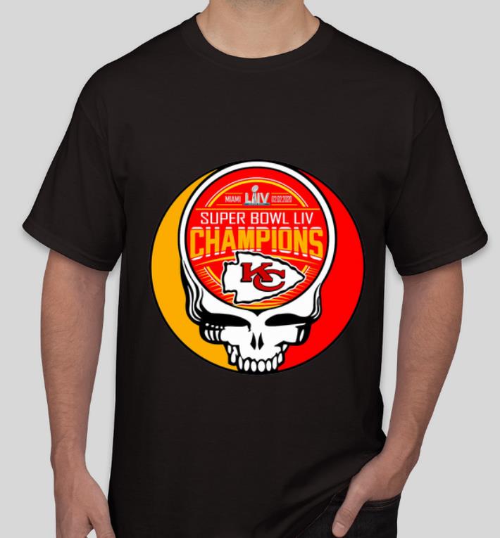 Pretty Kansas City Chiefs Super Bowl LIV Champions Skull shirt 4 - Pretty Kansas City Chiefs Super Bowl LIV Champions Skull shirt