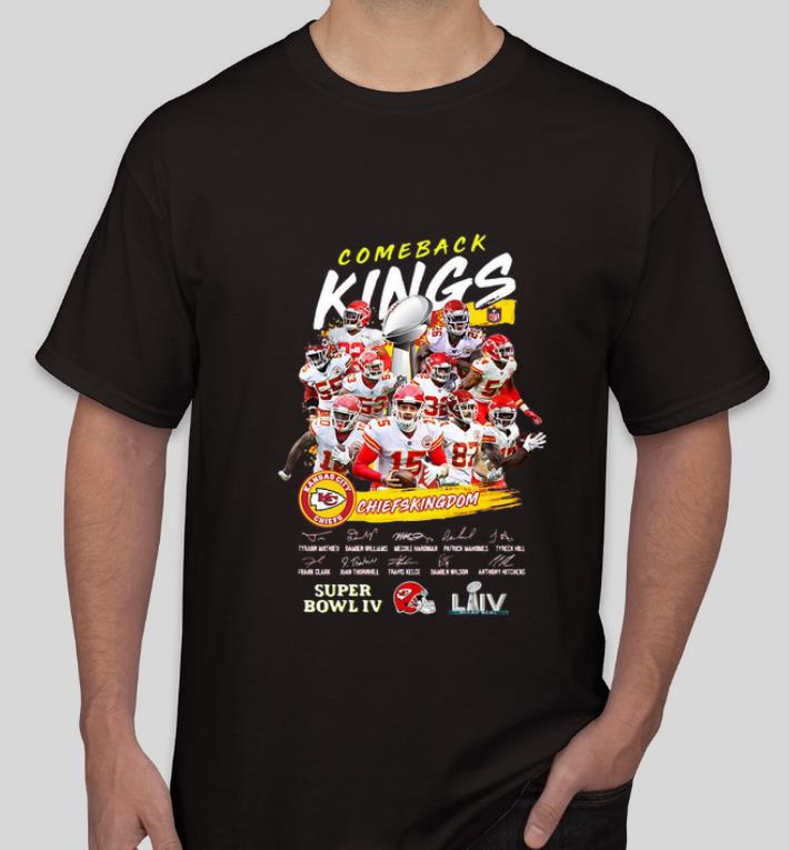Top Chiefs Kingdom Super Bowl IV Kansas City Chiefs Comeback Kings Signatures shirt 4 - Top Chiefs Kingdom Super Bowl IV Kansas City Chiefs Comeback Kings Signatures shirt
