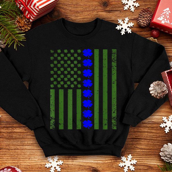 Beautiful Thin Blue Line Flag Irish American St Patricks Day shirt 4 - Beautiful Thin Blue Line Flag Irish American St Patricks Day shirt