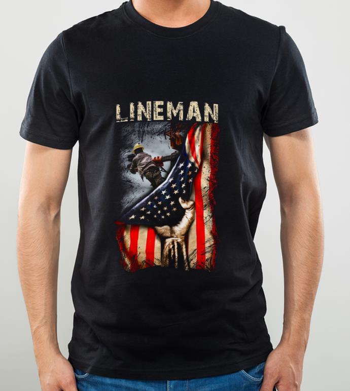 Original Lineman American Flag shirt 4 - Original Lineman American Flag shirt